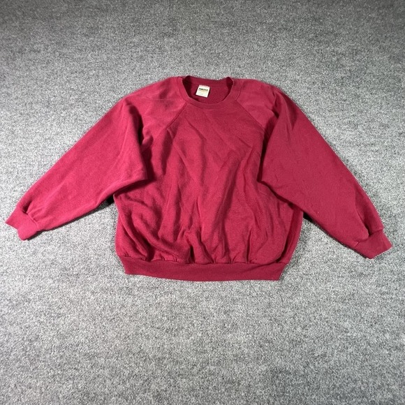 Tultex Other - VTG Tultex Maximum Sweats Mens 3X Red Fleece Raglan Sweatshirt Made in USA